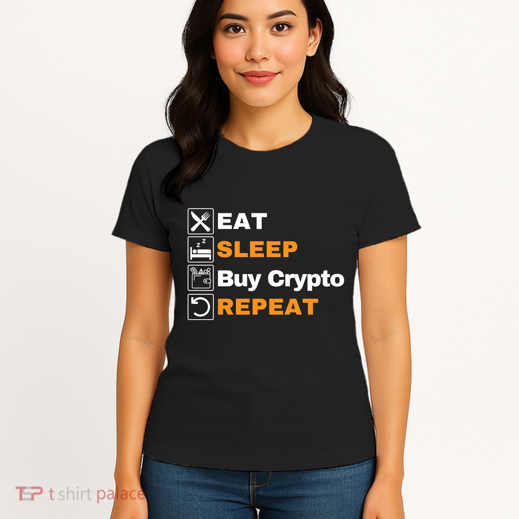 Eat Sleep Repeat Buy Crypto Bitcoin Blockchain Crypto Women's T-Shirt