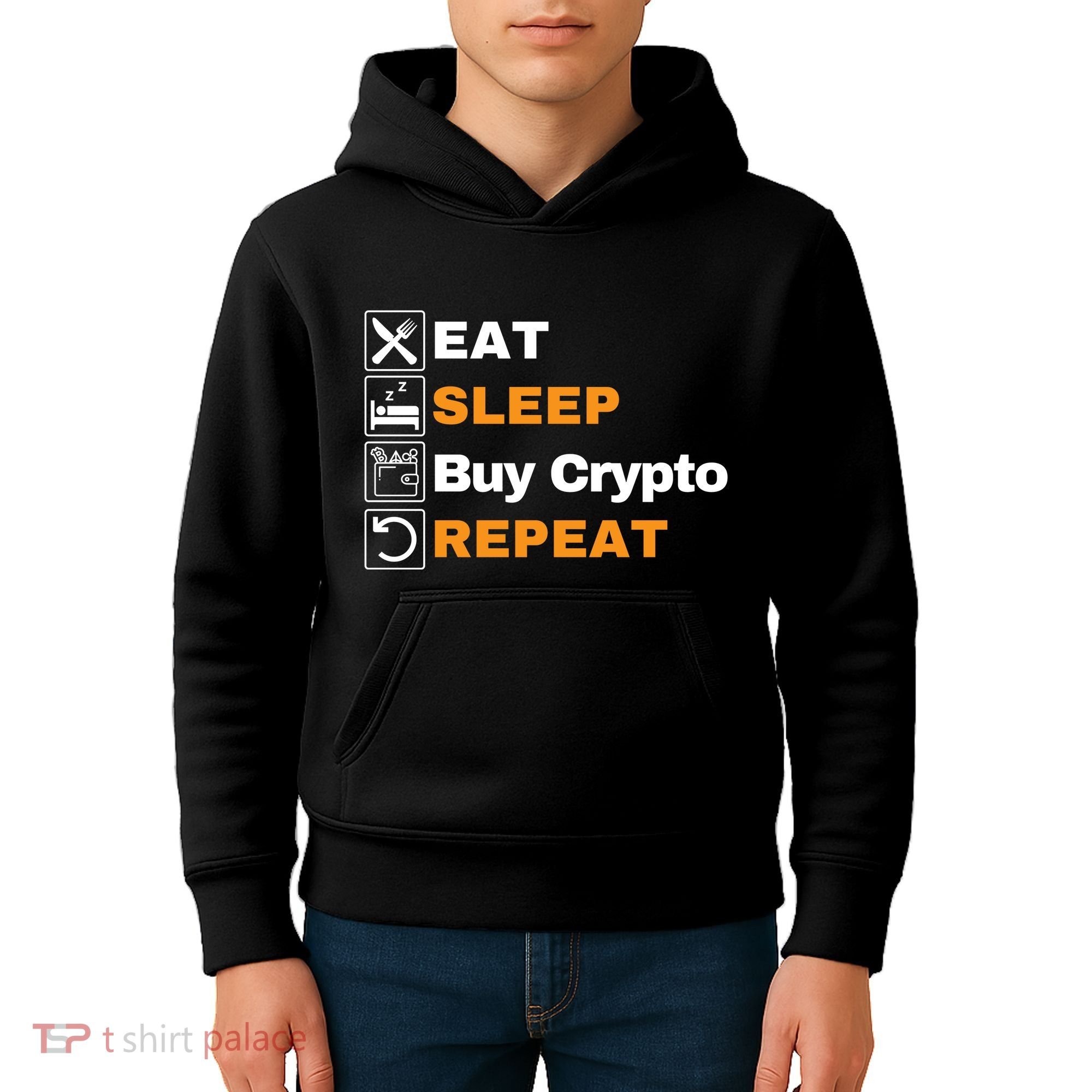 Eat Sleep Repeat Buy Crypto Bitcoin Blockchain Crypto Kids Hoodie