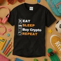 Eat Sleep Repeat Buy Crypto Bitcoin Blockchain Crypto Kids T-Shirt thumb 3