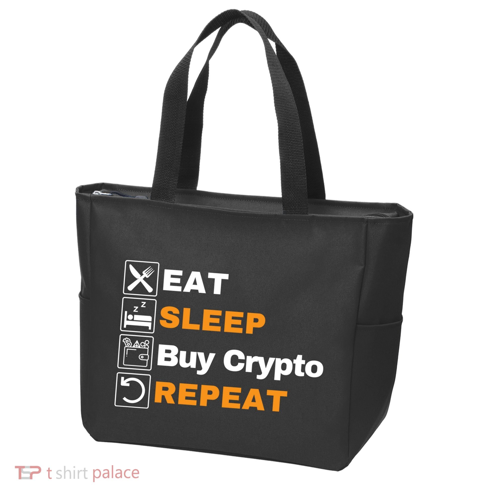 Eat Sleep Repeat Buy Crypto Bitcoin Blockchain Crypto Tote Bag