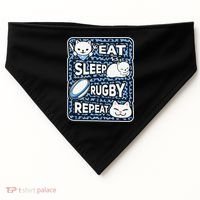 Eat Sleep Rugby Repeat Rugby Lover Outfit USA-Made Doggie Bandana thumb 0