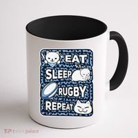 Eat Sleep Rugby Repeat Rugby Lover Outfit Coffee Mug thumb 1