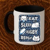 Eat Sleep Rugby Repeat Rugby Lover Outfit Coffee Mug thumb 2