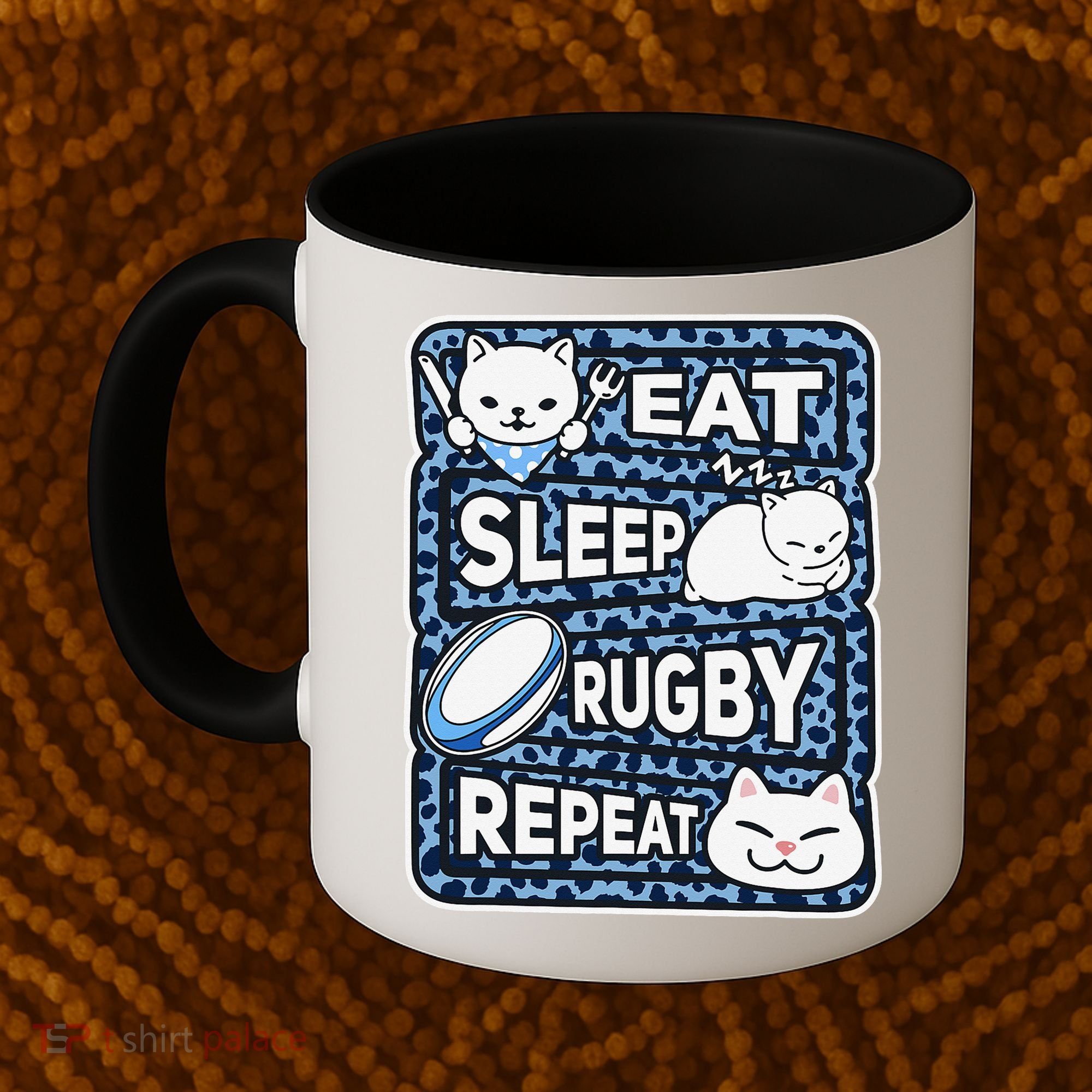 Eat Sleep Rugby Repeat Rugby Lover Outfit Coffee Mug
