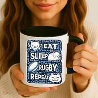 Eat Sleep Rugby Repeat Rugby Lover Outfit Coffee Mug thumb 3