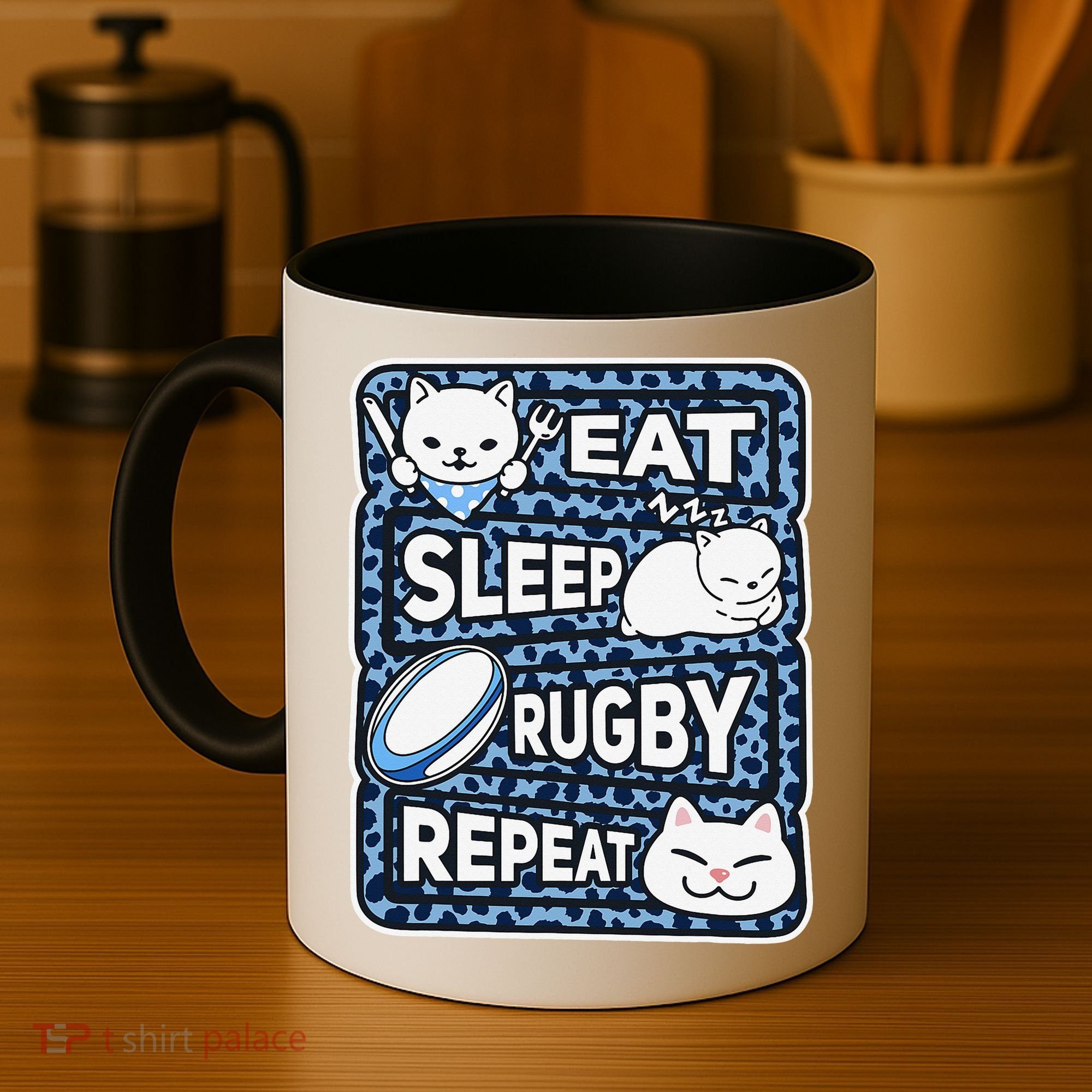 Eat Sleep Rugby Repeat Rugby Lover Outfit Coffee Mug