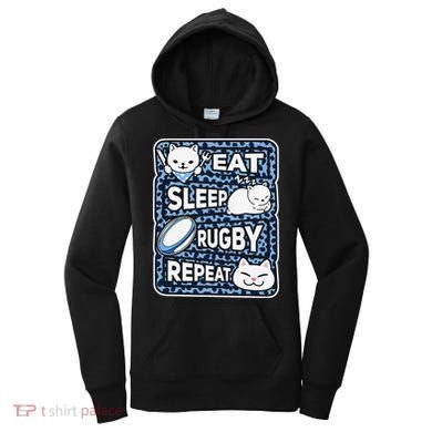 Eat Sleep Rugby Repeat Rugby Lover Outfit Women's Hoodie