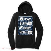 Eat Sleep Rugby Repeat Rugby Lover Outfit Women's Hoodie thumb 0