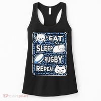 Eat Sleep Rugby Repeat Rugby Lover Outfit Women's Tank Top thumb 0