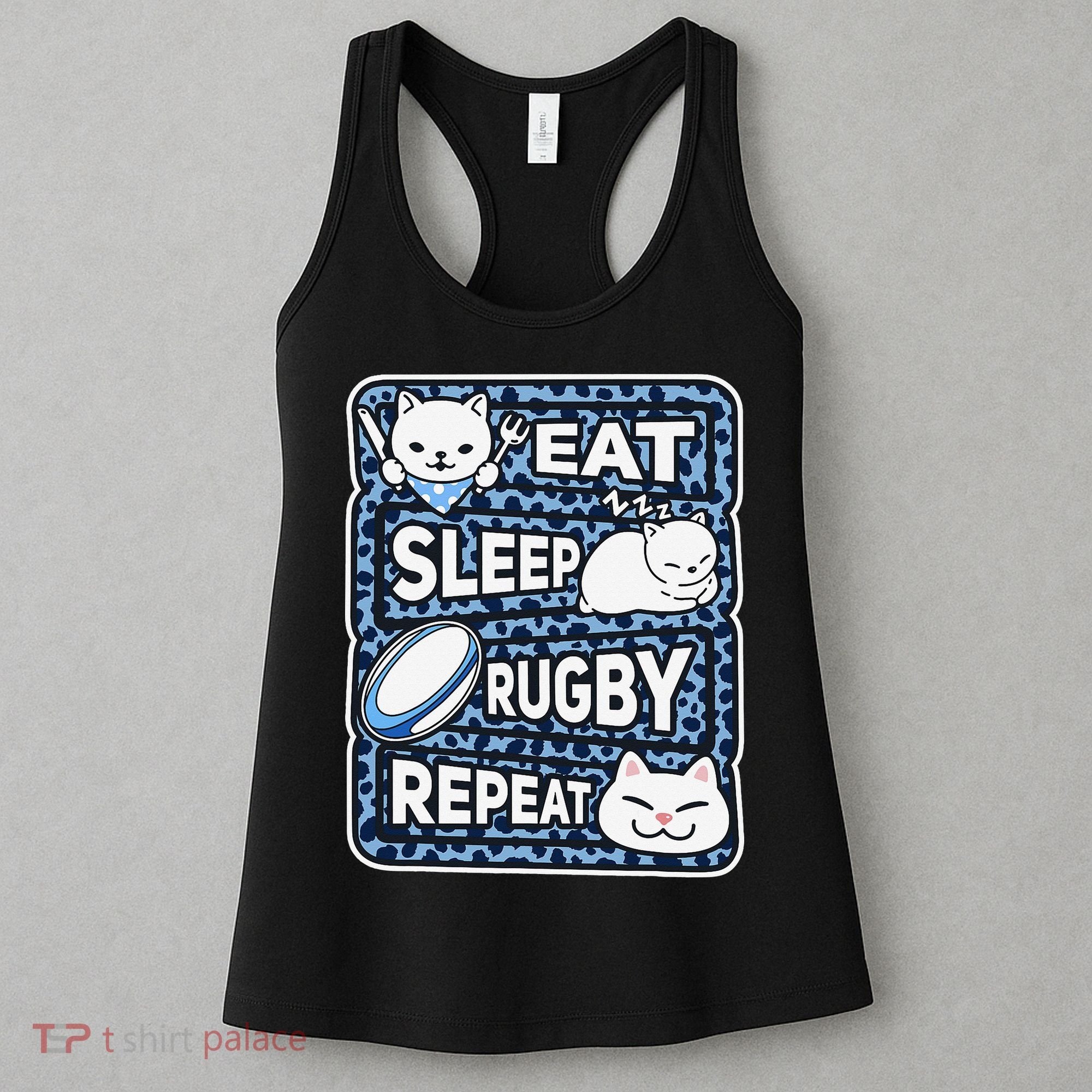 Eat Sleep Rugby Repeat Rugby Lover Outfit Women's Tank Top