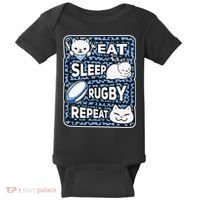 Eat Sleep Rugby Repeat Rugby Lover Outfit Baby Bodysuit thumb 0