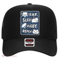 Eat Sleep Rugby Repeat Rugby Lover Outfit Hat thumb 0