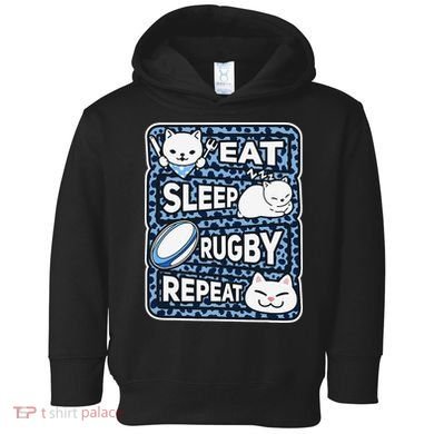 Eat Sleep Rugby Repeat Rugby Lover Outfit Toddler Hoodie