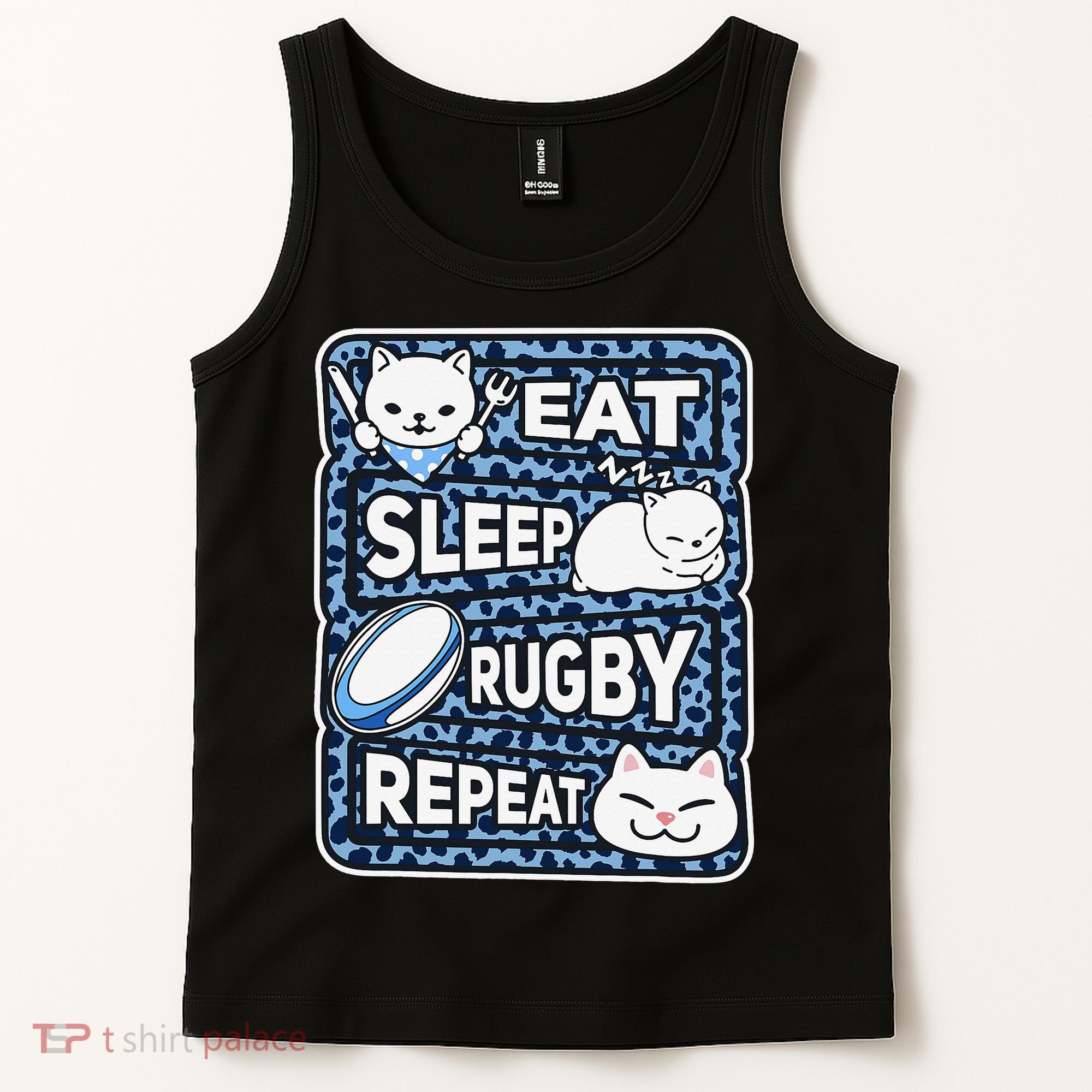 Eat Sleep Rugby Repeat Rugby Lover Outfit Tank Top
