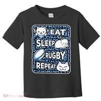 Eat Sleep Rugby Repeat Rugby Lover Outfit Toddler T-Shirt thumb 0
