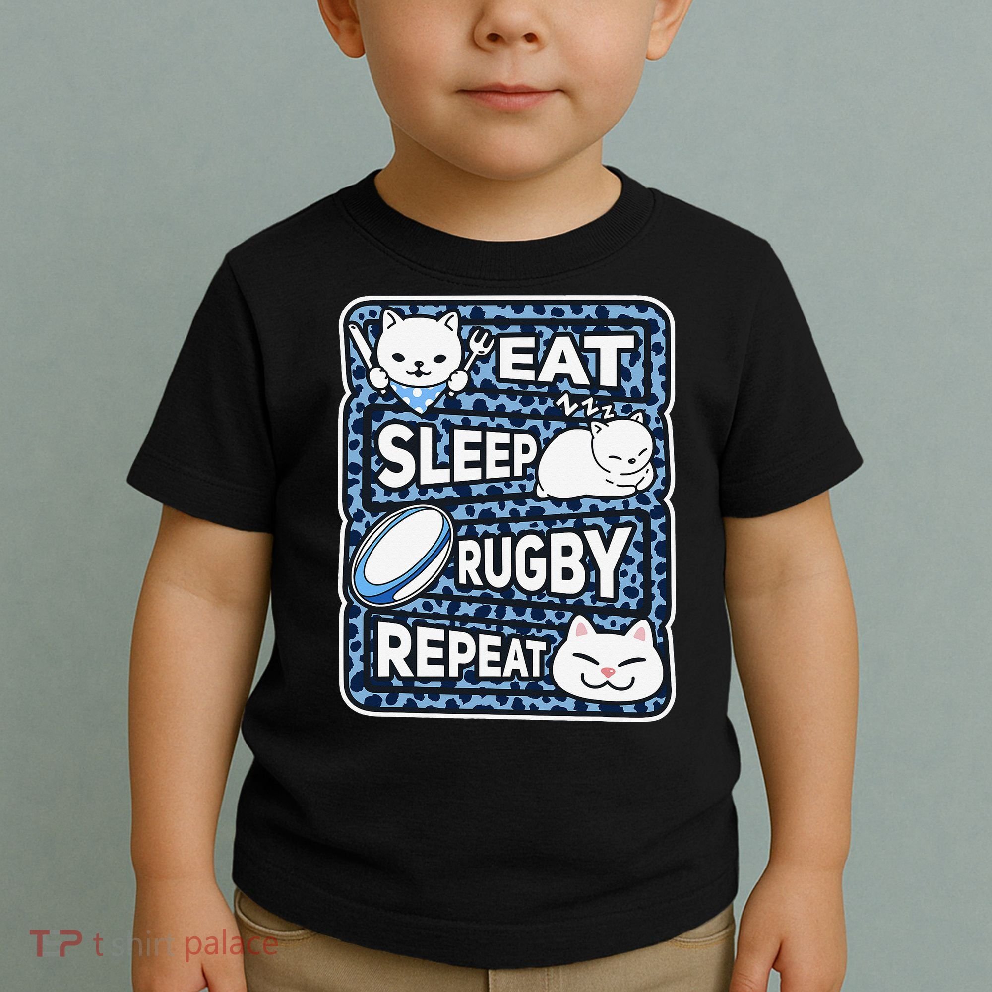 Eat Sleep Rugby Repeat Rugby Lover Outfit Toddler T-Shirt