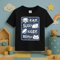 Eat Sleep Rugby Repeat Rugby Lover Outfit Toddler T-Shirt thumb 3