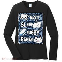 Eat Sleep Rugby Repeat Rugby Lover Outfit Women's Long Sleeve Shirt thumb 0