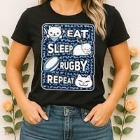 Eat Sleep Rugby Repeat Rugby Lover Outfit Women's T-Shirt thumb 2