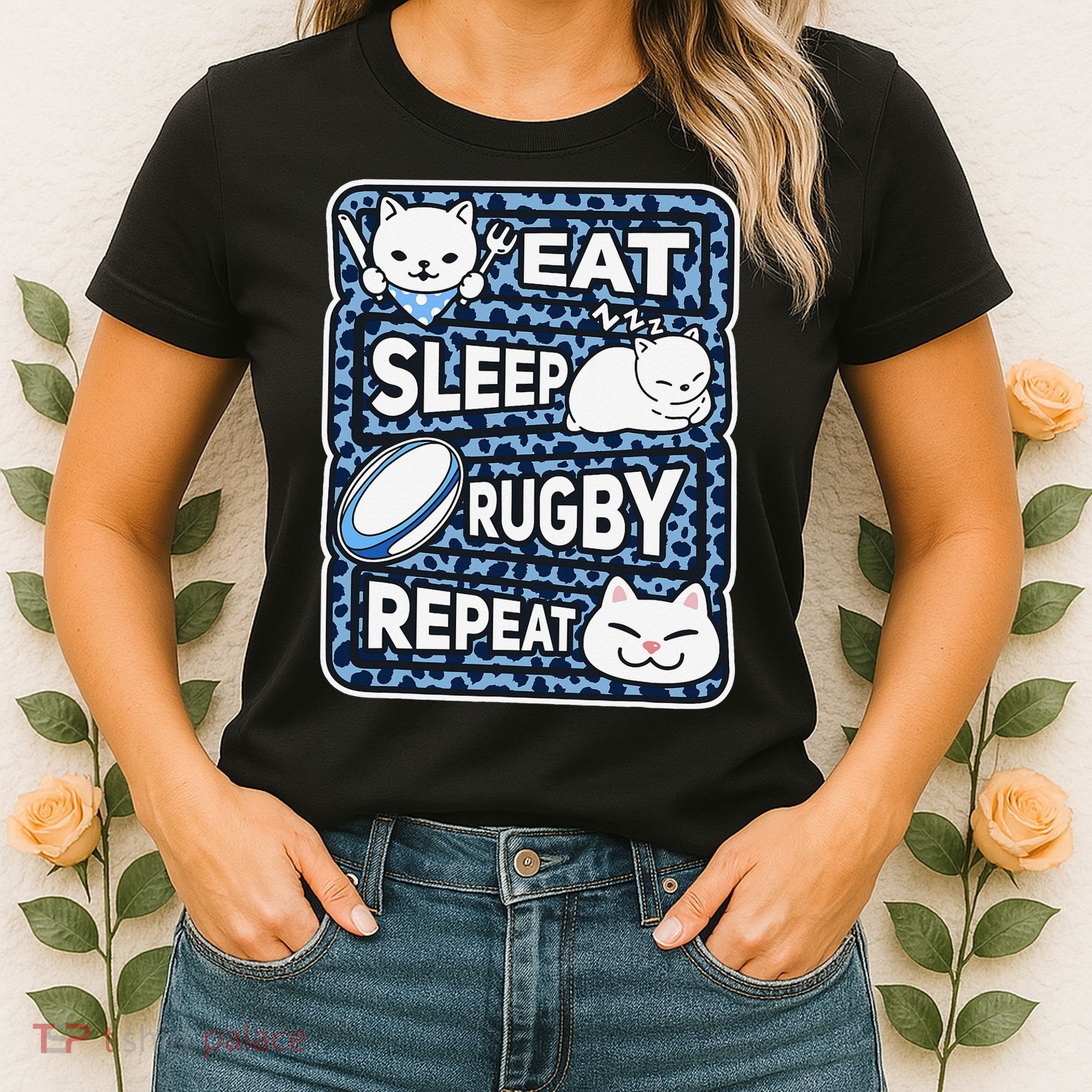 Eat Sleep Rugby Repeat Rugby Lover Outfit Women's T-Shirt