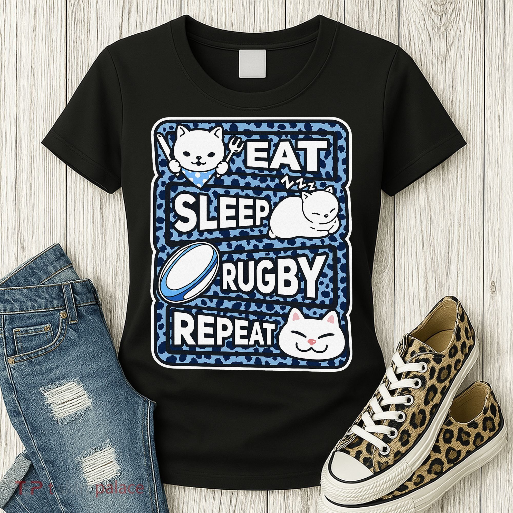 Eat Sleep Rugby Repeat Rugby Lover Outfit Women's T-Shirt