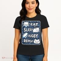 Eat Sleep Rugby Repeat Rugby Lover Outfit Women's T-Shirt thumb 4