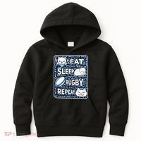 Eat Sleep Rugby Repeat Rugby Lover Outfit Kids Hoodie thumb 0