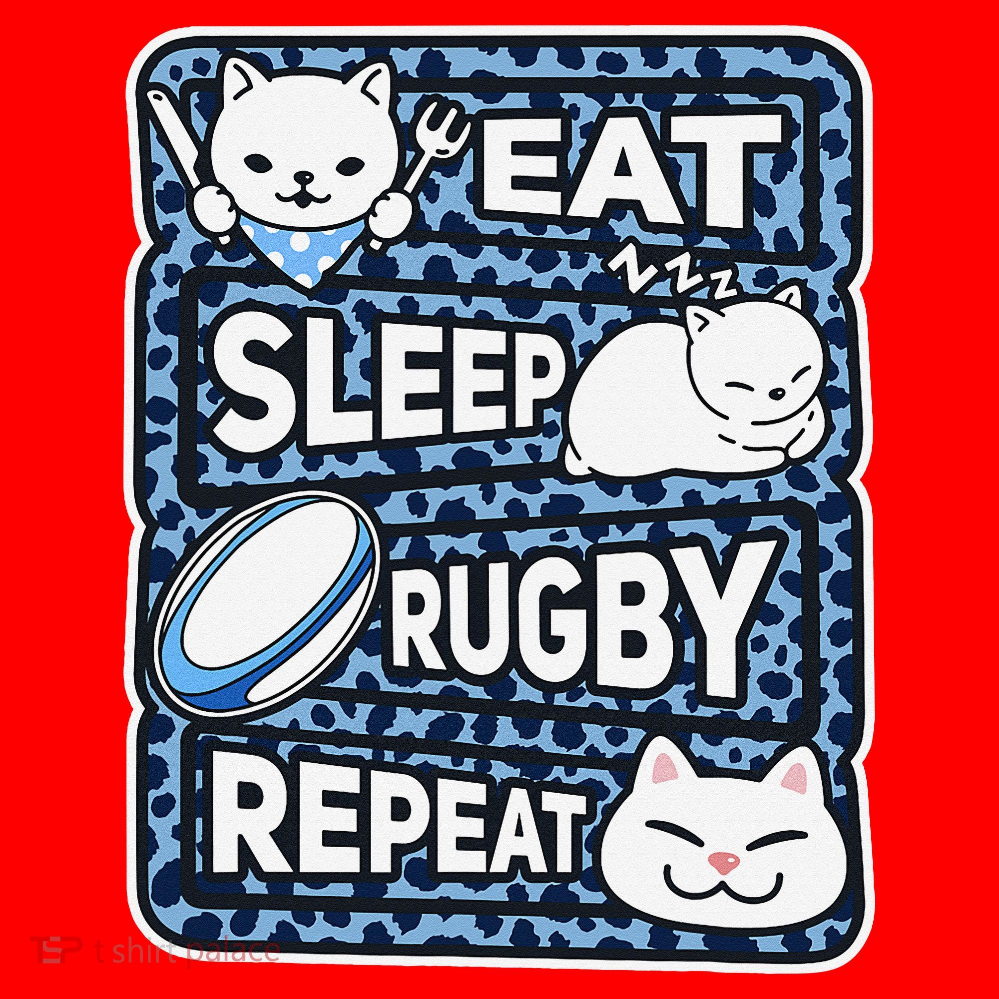 Eat Sleep Rugby Repeat Rugby Lover Outfit Santa Hat