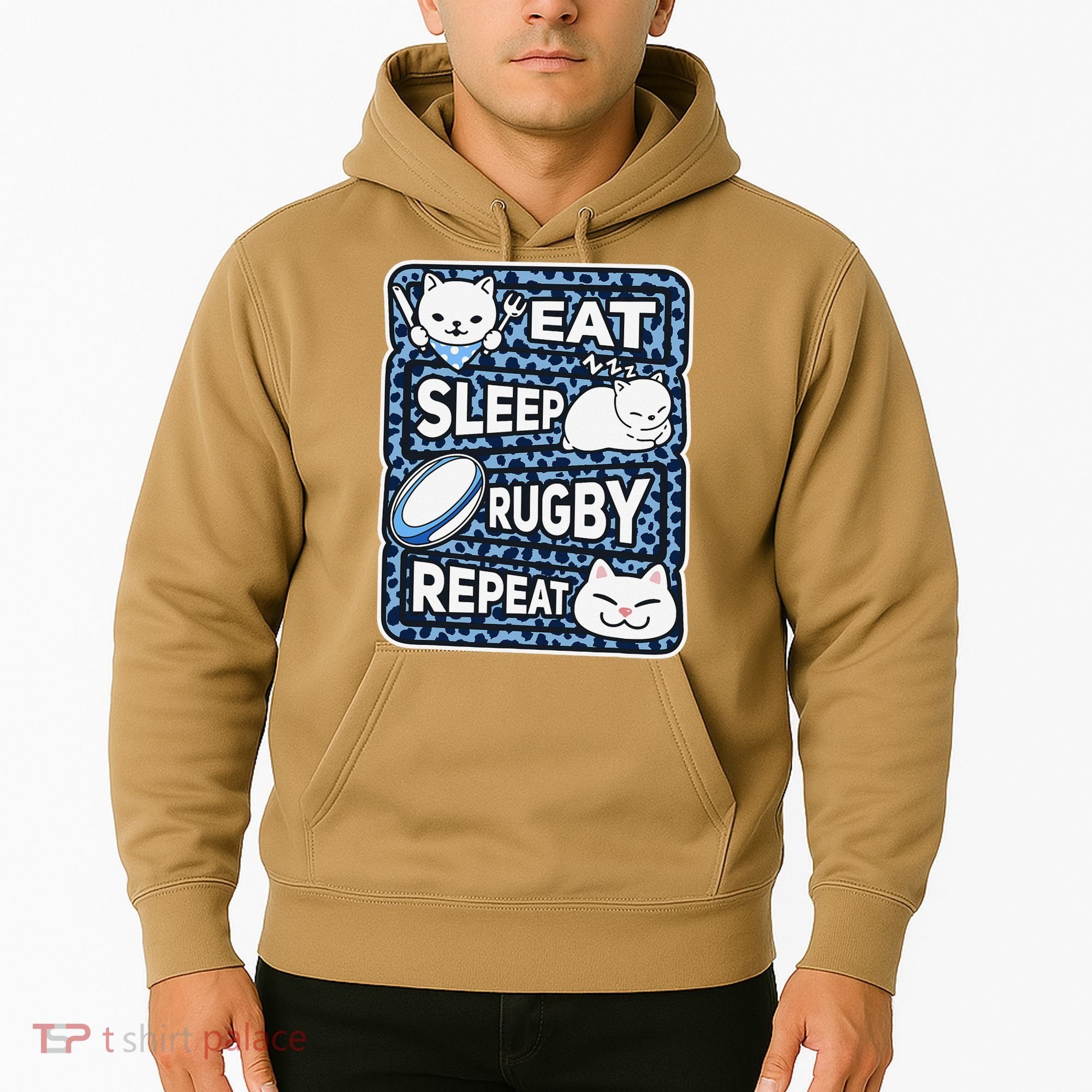 Eat Sleep Rugby Repeat Rugby Lover Outfit Hoodie