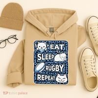 Eat Sleep Rugby Repeat Rugby Lover Outfit Hoodie thumb 4