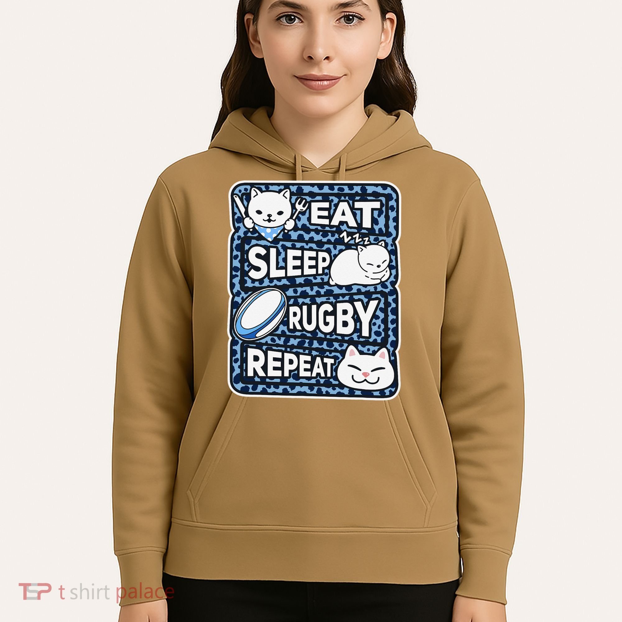 Eat Sleep Rugby Repeat Rugby Lover Outfit Hoodie