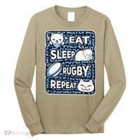 Eat Sleep Rugby Repeat Rugby Lover Outfit Long Sleeve Shirt thumb 0
