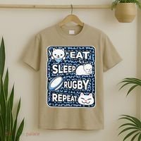 Eat Sleep Rugby Repeat Rugby Lover Outfit T-Shirt thumb 2