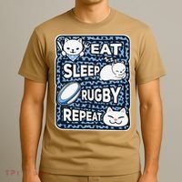 Eat Sleep Rugby Repeat Rugby Lover Outfit T-Shirt thumb 3