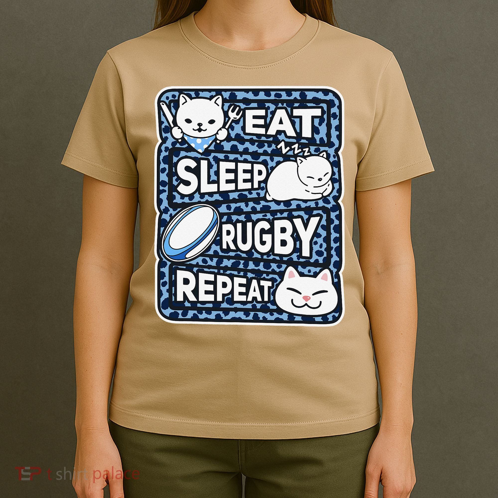 Eat Sleep Rugby Repeat Rugby Lover Outfit T-Shirt