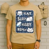 Eat Sleep Rugby Repeat Rugby Lover Outfit T-Shirt thumb 6