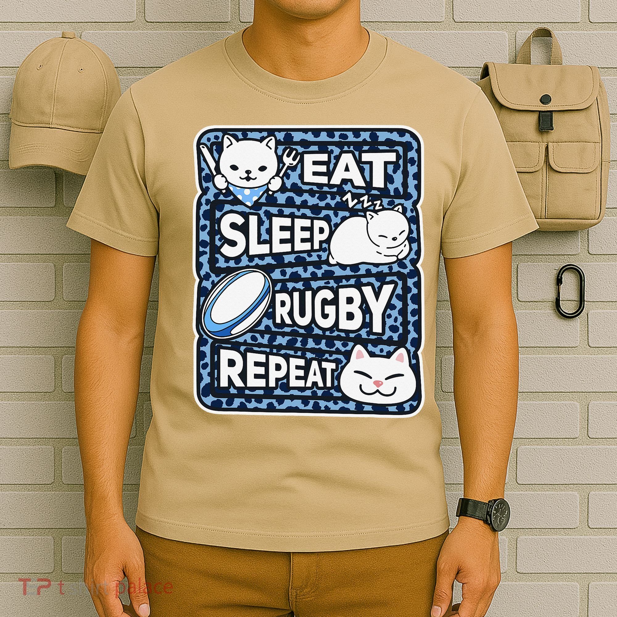 Eat Sleep Rugby Repeat Rugby Lover Outfit T-Shirt