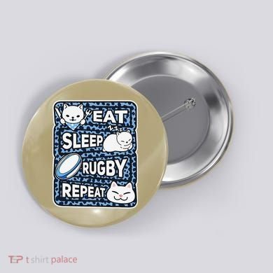 Eat Sleep Rugby Repeat Rugby Lover Outfit Button