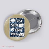 Eat Sleep Rugby Repeat Rugby Lover Outfit Button thumb 0