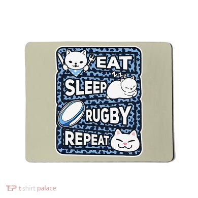 Eat Sleep Rugby Repeat Rugby Lover Outfit Mousepad