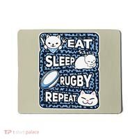 Eat Sleep Rugby Repeat Rugby Lover Outfit Mousepad thumb 0