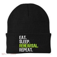 Eat Sleep Rehearsal Repeat Theatre Actor Theater Funny Gift Beanie thumb 0