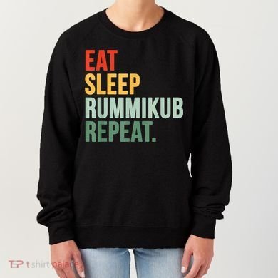 Eat Sleep Rummikub Repeat Multicolored Font Women's Sweatshirt