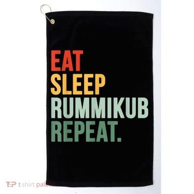 Eat Sleep Rummikub Repeat Multicolored Font Golf Towel