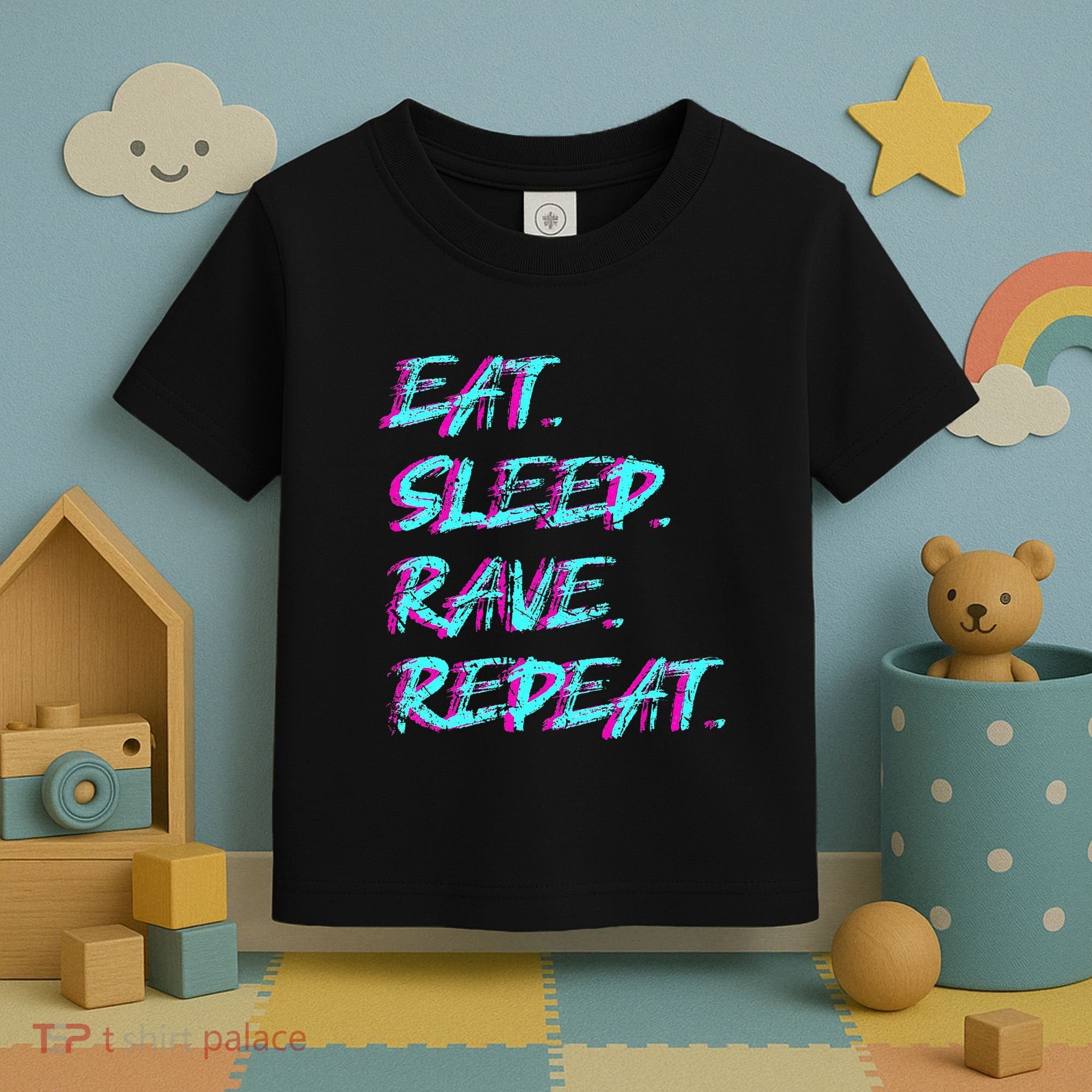 Eat Sleep Rave Repeat Toddler T-Shirt
