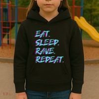 Eat Sleep Rave Repeat Kids Hoodie thumb 3