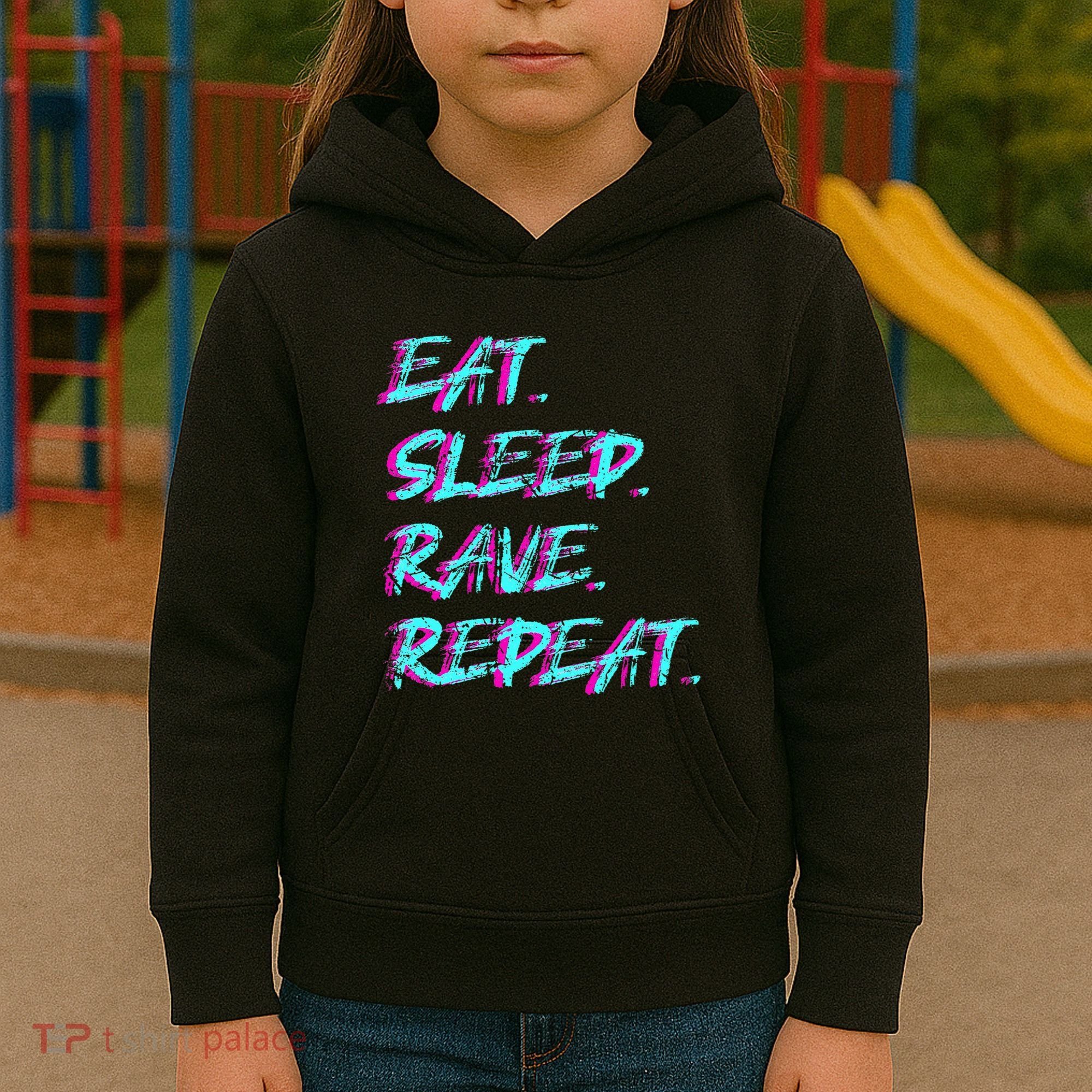 Eat Sleep Rave Repeat Kids Hoodie