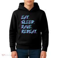 Eat Sleep Rave Repeat Kids Hoodie thumb 4