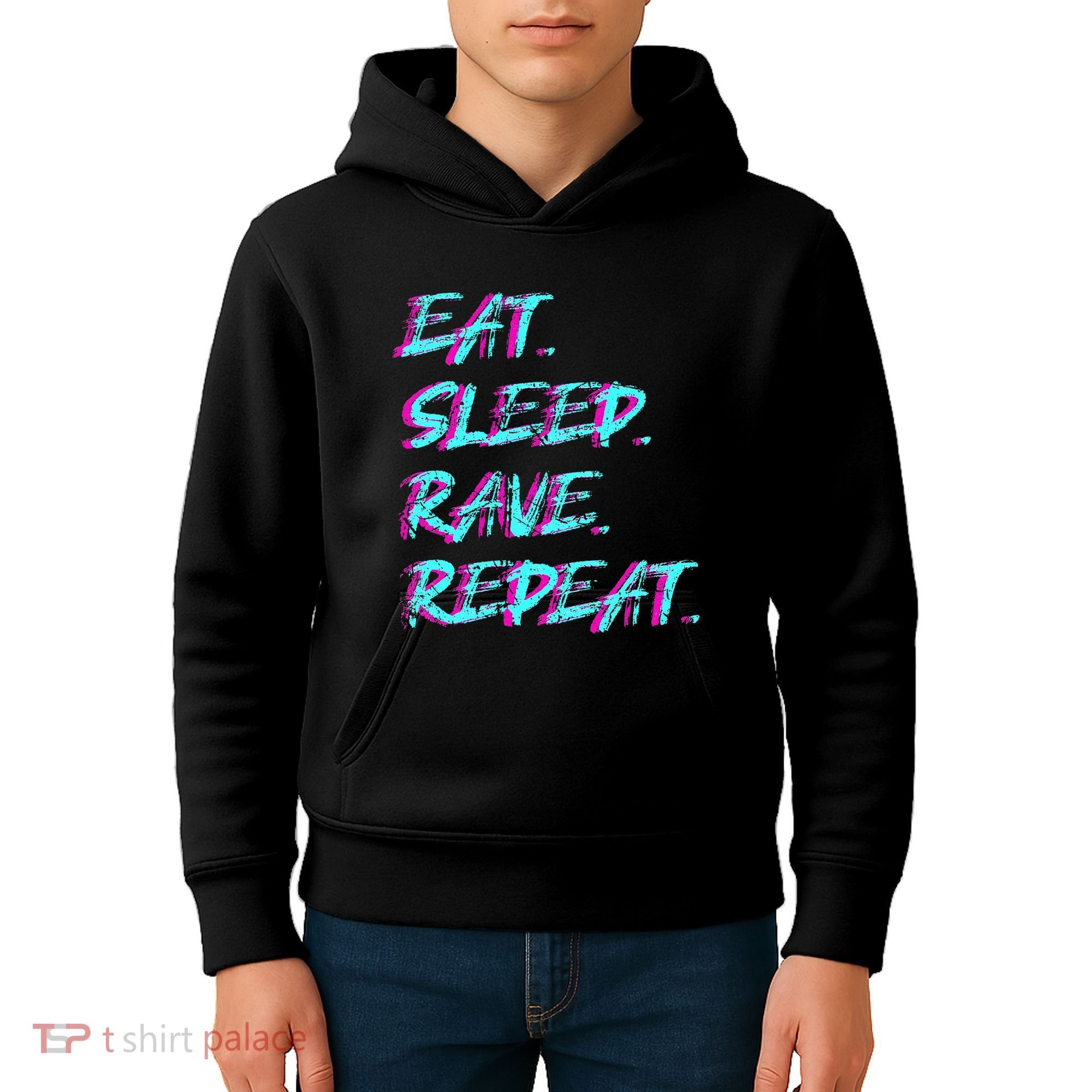 Eat Sleep Rave Repeat Kids Hoodie