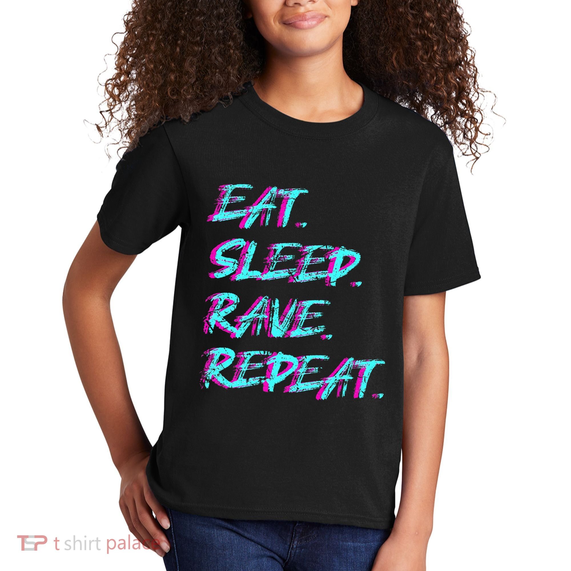 Eat Sleep Rave Repeat Kids T-Shirt